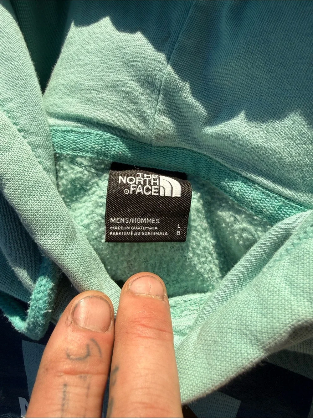The North Face Men's Light Mint Green Crewneck Hoodie